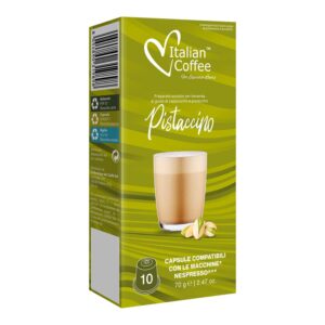 10 kapsułek Nespresso włoskiej kawy Cappuccino i Pistacji kompatybilnych